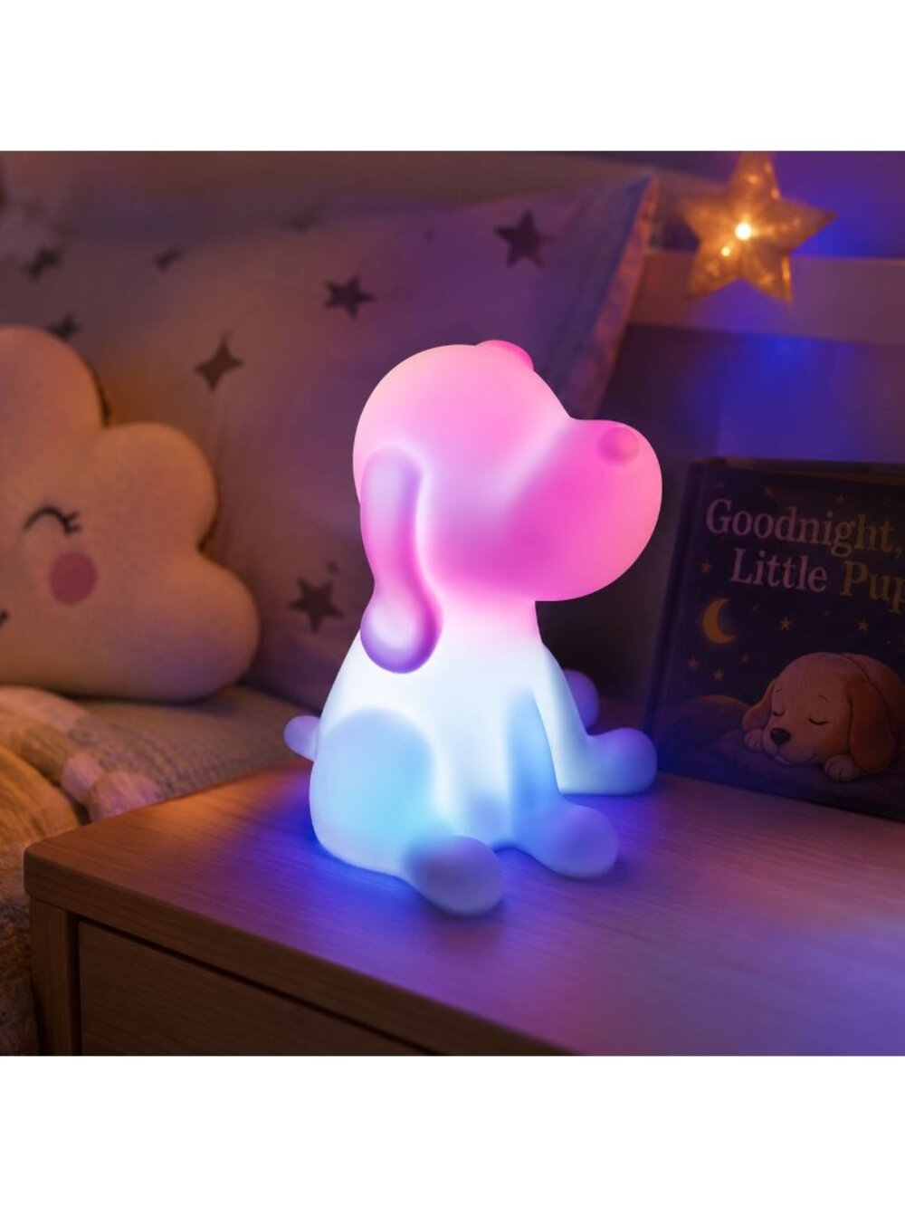 Puppy Dog Color Changing LED Night Light for Kids Room Nursery Bedtime Lamp